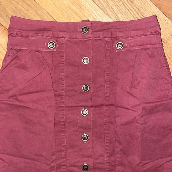 NWT Anthropologie brand AMADI Jupe Button Front Terra Cotta Mini Skirt size M - Picture 5 of 11